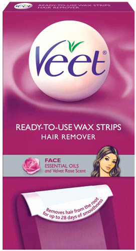 VEET ReadyToUse Wax Strips Hair Remover Face with Essential Oils Finishing Wipes